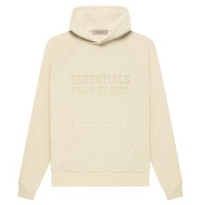 Fear of God Essentials Hoodie Eggshell Cream Logo Sweatshirt Size XXS